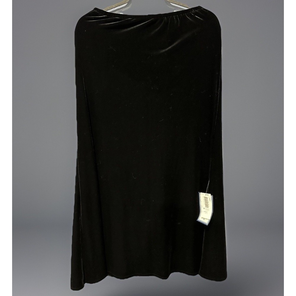 Vintage Y2K Sears Womens Black Velvet Skirt Stretch Pull On Holiday Goth
